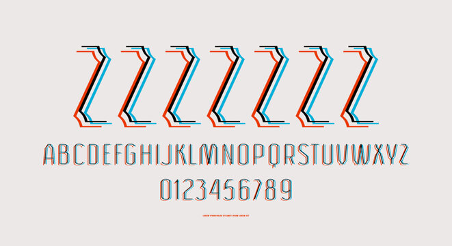 Hair line sans serif font with ripples distortion effect