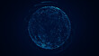 © ihor - Technology blue sphere with connecting dots and lines. Digital abstract network structure. 3D rendering.