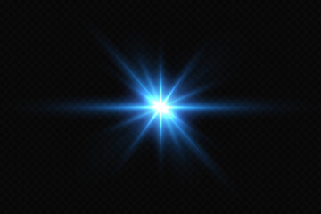Aufkleber - Bright particles, burning blue lights, stars, lasers. Vector.