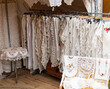 hand crafted embroidered tablecloths white and cream
