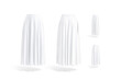 Blank white women maxi skirt mockup, different views