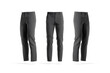 Blank black man pants mockup, front and side view