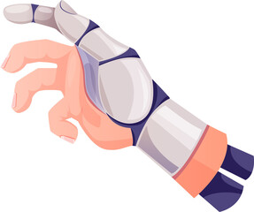 Aufkleber - Сyborg hand with human fingers, robot android AI