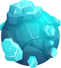 Poster - Galaxy space planet with ice crystal surface