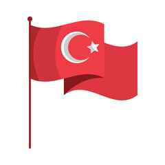 Canvas Print - waving flag of turkish