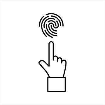 Scanned finger Icon Flat Style Isolated Vector Illustration on white background. eps 10