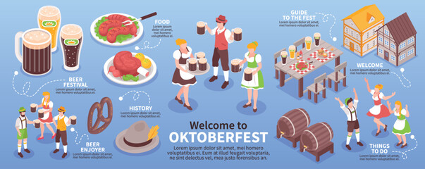 Canvas Print - Isometric Oktoberfest Infographics