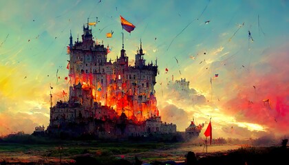 Celebrating castle concept art illustration