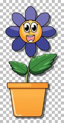 Poster - Flower cartoon character in pot