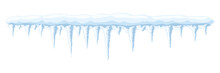 Illustration Of Icicles. Winter Decoration For Merry Christmas And Happy New Year.