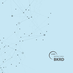 Aufkleber - Vector connecting dots and lines. Futuristic line fractal triangle. Molecule communication background