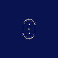 Poster - AA wedding initial logo in high quality professional design that will print well across any print media