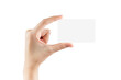 Female hand hold blank card