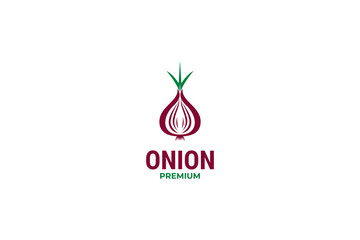 Flat onion icon logo design vector illustration idea