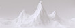 White 3d rendering mountains landscape with three peaks