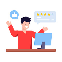 Canvas Print - A trendy flat illustration of customer reviews  