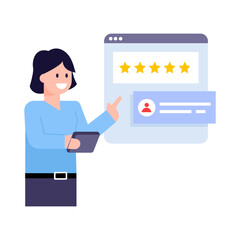 Canvas Print - A trendy flat illustration of customer reviews  