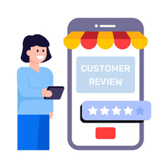 Canvas Print - A trendy flat illustration of customer reviews  