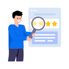 Canvas Print - A trendy flat illustration of customer reviews  