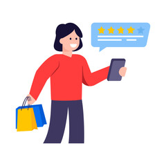 Canvas Print - A trendy flat illustration of customer reviews  