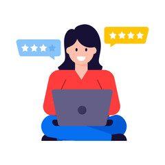 Poster - A trendy flat illustration of customer reviews  