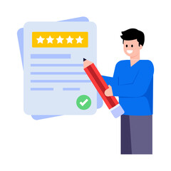 Poster - A trendy flat illustration of customer reviews  