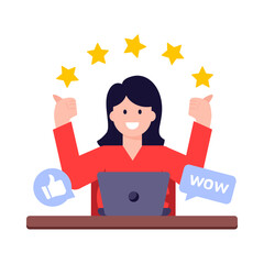 Canvas Print - A trendy flat illustration of customer reviews  