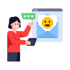 Canvas Print - A trendy flat illustration of customer reviews  