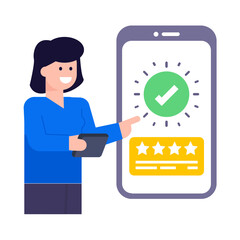 Canvas Print - A trendy flat illustration of customer reviews  