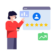 Canvas Print - A trendy flat illustration of customer reviews  