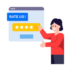 Canvas Print - A trendy flat illustration of customer reviews  
