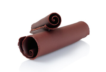 Aufkleber - Chocolate Curls with on white background