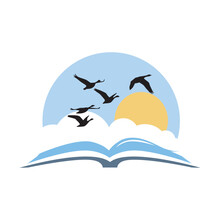 Open Book With Birds And Sunny Sky