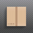 © Art Alex - Mockup of a realistic cardboard box in a closed form isolated on a transparent background. Vector illustration..