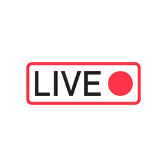 Poster - Vector illustration of live stream graphic. Online sign vector design isolated on white background..