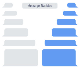 Poster - Design template of blue message bubbles for messenger chat or website. Vector illustration..