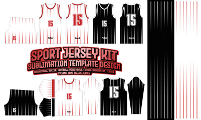 Red Stripe Jersey Template Printing Sports pattern 67 Sublimation design for Soccer Football Esport Basketball badminton volleyball Futsal