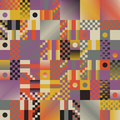 Aufkleber - Geometric Abstract Pattern Graphics Made With Vector Geometric Shapes And Forms