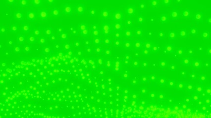 Poster - Small light roundels. Design.Green background with randomly moving stars in abstraction.