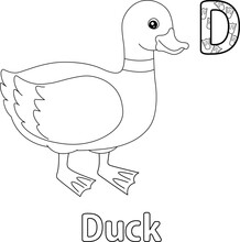 Duck Alphabet ABC Coloring Page D
