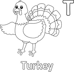 Turkey Alphabet ABC Coloring Page T