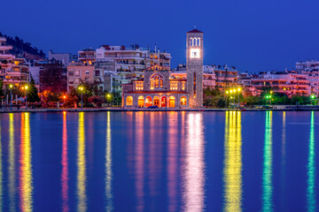 Volos church toruistic destination with beautiful sky