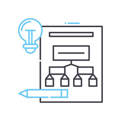 Fototapete - business plan line icon, outline symbol, vector illustration, concept sign
