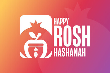 Wall Mural - Happy Rosh Hashanah. Holiday concept. Template for background, banner, card, poster with text inscription. Vector EPS10 illustration.