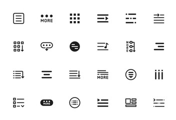 Poster - Hamburger menu icons, web and mobile app navigation buttons, vector website UI. Hamburger or burger line menu icons of home or mobile app drop list and application drawer or more popup menu bars