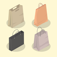 Sticker - icons, take away bags mockup