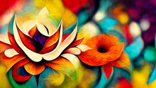 Abstract Background Of Colourful Flower