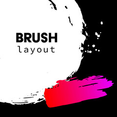 Aufkleber - Colorful Gradient ink strokes for graphic design elements, copy space and lower third. Abstract Chinese brush strokes for tittle text effect template in vector illustration