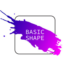 Poster - Colorful Gradient ink strokes for graphic design elements, copy space and lower third. Abstract Chinese brush strokes for tittle text effect template in vector illustration