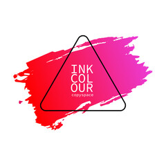 Poster - Colorful Gradient ink strokes for graphic design elements, copy space and lower third. Abstract Chinese brush strokes for tittle text effect template in vector illustration